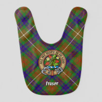 Clan Fraser Crest over Hunting Tartan Baby Bib