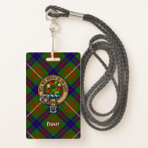 Clan Fraser Crest over Hunting Tartan Badge