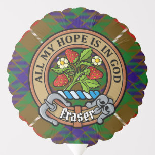 Clan Fraser Crest over Hunting Tartan Balloon