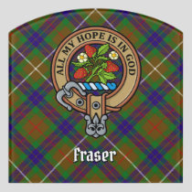 Clan Fraser Crest over Hunting Tartan Door Sign