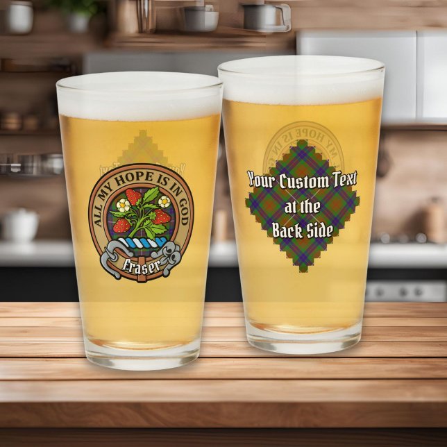 Clan Fraser Crest over Hunting Tartan Glass (Creator Uploaded)