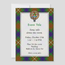 Clan Fraser Crest over Hunting Tartan Invitation