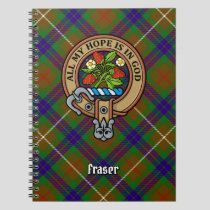 Clan Fraser Crest over Hunting Tartan Notebook