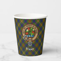 Clan Fraser Crest over Hunting Tartan Paper Cups
