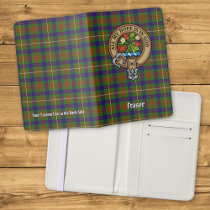 Clan Fraser Crest over Hunting Tartan Passport Holder
