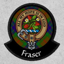 Clan Fraser Crest over Hunting Tartan Patch