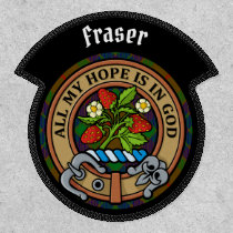 Clan Fraser Crest over Hunting Tartan Patch