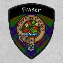 Clan Fraser Crest over Hunting Tartan Patch