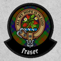 Clan Fraser Crest over Hunting Tartan Patch