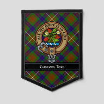 Clan Fraser Crest over Hunting Tartan Pennant