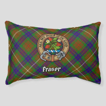 Clan Fraser Crest over Hunting Tartan Pet Bed