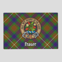 Clan Fraser Crest over Hunting Tartan Placemat