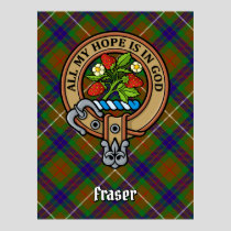 Clan Fraser Crest over Hunting Tartan Poster