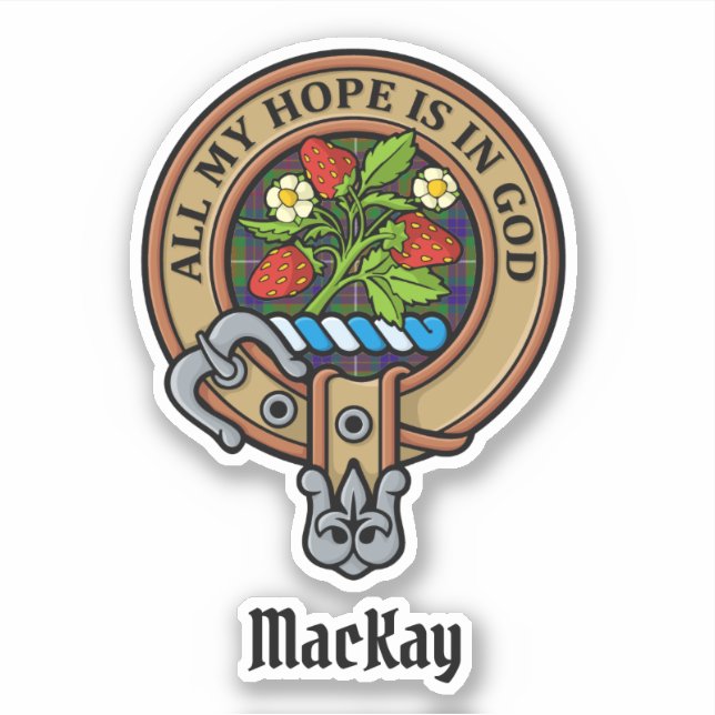 Clan Fraser Crest over Hunting Tartan Sticker (Front)