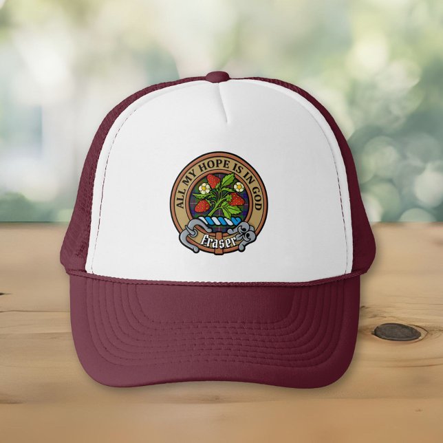 Clan Fraser Crest over Hunting Tartan Trucker Hat (Creator Uploaded)