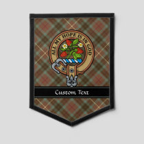 Clan Fraser Crest over Hunting Weathered Tartan Pennant