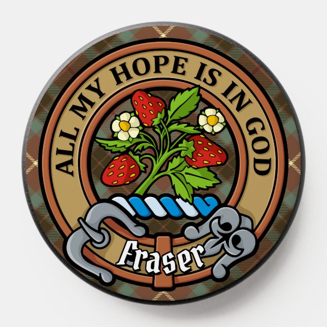 Clan Fraser Crest over Hunting Weathered Tartan PopSocket (Popsocket)