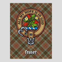 Clan Fraser Crest over Hunting Weathered Tartan Poster