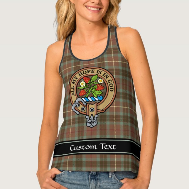 Clan Fraser Crest over Hunting Weathered Tartan Tank Top (Front)