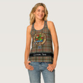 Clan Fraser Crest over Hunting Weathered Tartan Tank Top (Front Full)