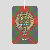 Clan Fraser Crest over Tartan Air Freshener