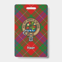 Clan Fraser Crest over Tartan Badge