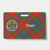Clan Fraser Crest over Tartan Badge