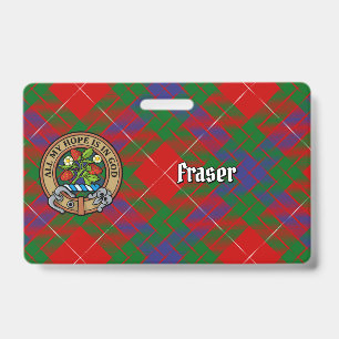 Clan Fraser Crest over Tartan Badge