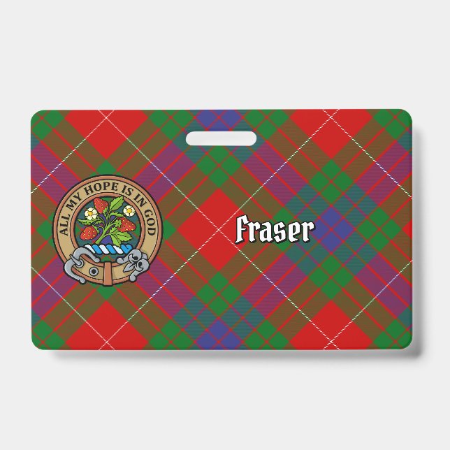 Clan Fraser Crest over Tartan Badge (Front)
