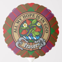 Clan Fraser Crest over Tartan Balloon