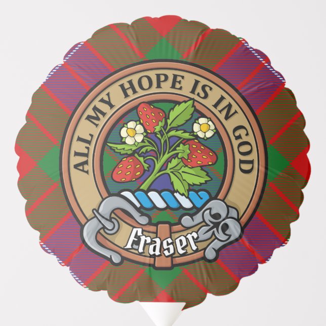 Clan Fraser Crest over Tartan Balloon (Front)