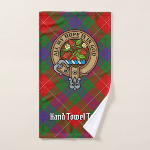 Clan Fraser Crest over Tartan Bath Towel Set