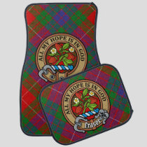 Clan Fraser Crest over Tartan Car Floor Mat