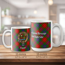 Clan Fraser Crest over Tartan Coffee Mug