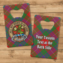 Clan Fraser Crest over Tartan Credit Card Bottle Opener