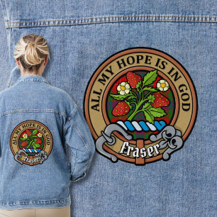 Clan Fraser Crest over Tartan Denim Jacket
