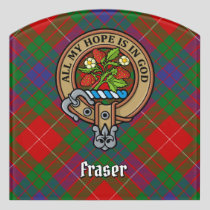 Clan Fraser Crest over Tartan Door Sign