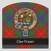 Clan Fraser Crest over Tartan Door Sign