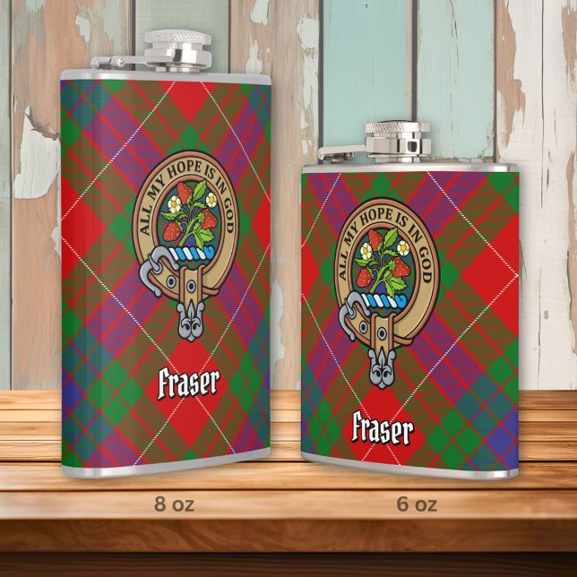 Clan Fraser Crest over Tartan Flask (Creator Uploaded)