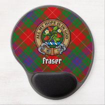 Clan Fraser Crest over Tartan Gel Mouse Pad