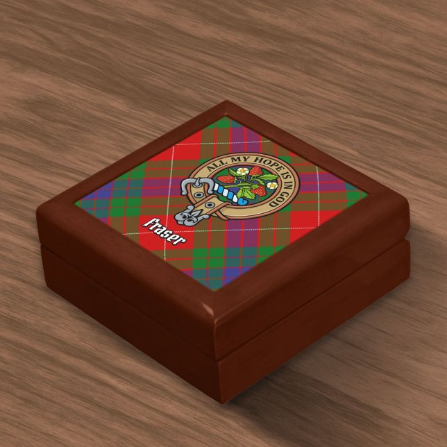 Clan Fraser Crest over Tartan Gift Box (Creator Uploaded)
