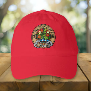 Clan Fraser Crest over Tartan Hat