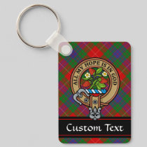 Clan Fraser Crest over Tartan Keychain