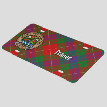 Clan Fraser Crest over Tartan License Plate