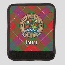 Clan Fraser Crest over Tartan Luggage Handle Wrap