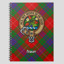 Clan Fraser Crest over Tartan Notebook