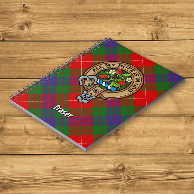 Clan Fraser Crest over Tartan Notebook (Creator Uploaded)