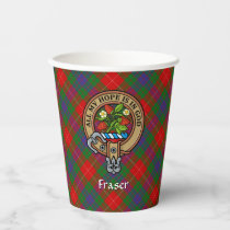 Clan Fraser Crest over Tartan Paper Cups