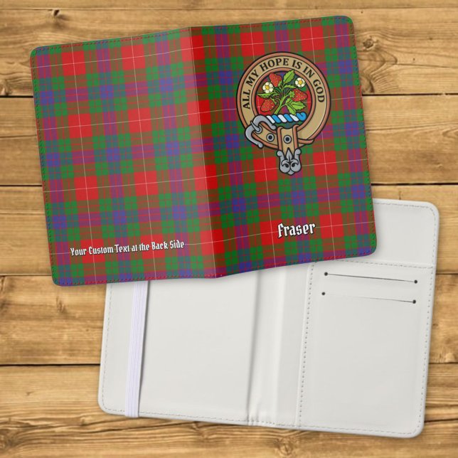 Clan Fraser Crest over Tartan Passport Holder (Creator Uploaded)