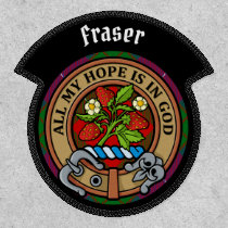 Clan Fraser Crest over Tartan Patch